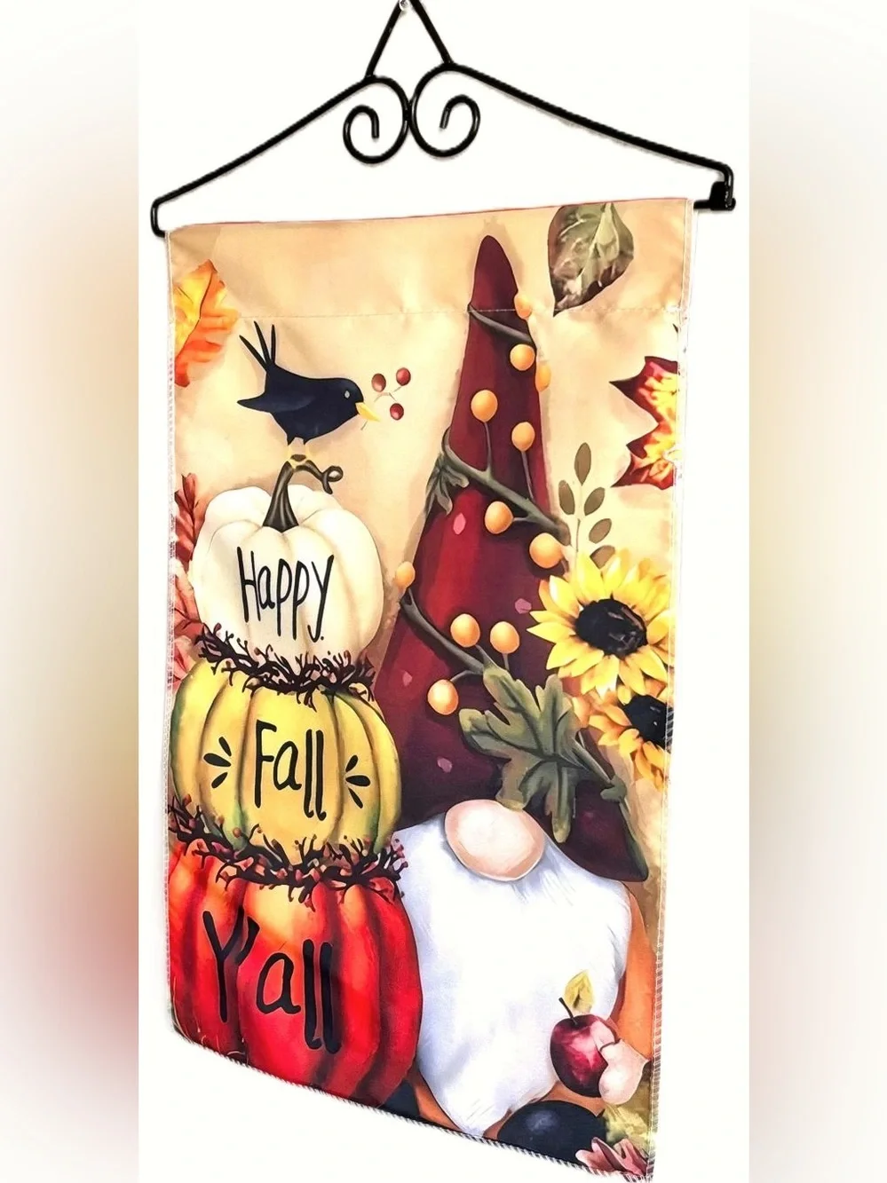 12x18 Festive Fall Autumn Gnome Pumpkins Garden Yard Flag Hanging Seasonal Décor